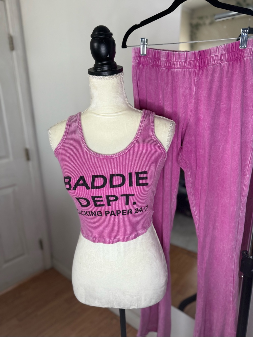 Two piece Pink Tank Top and bottoms set - Women